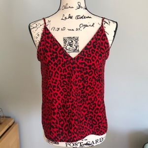 Red and black leopard print top